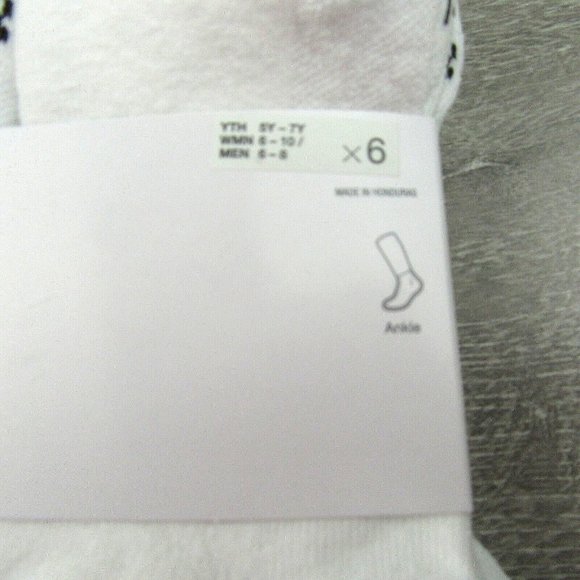 Nike Everyday Plus Ankle Socks White (6 Pack) Womens 6-10 / Youth 5Y-7Y NEW - Picture 4 of 8